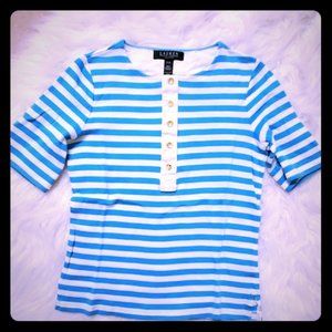 Ralph Lauren blue and white polo top sz P/P